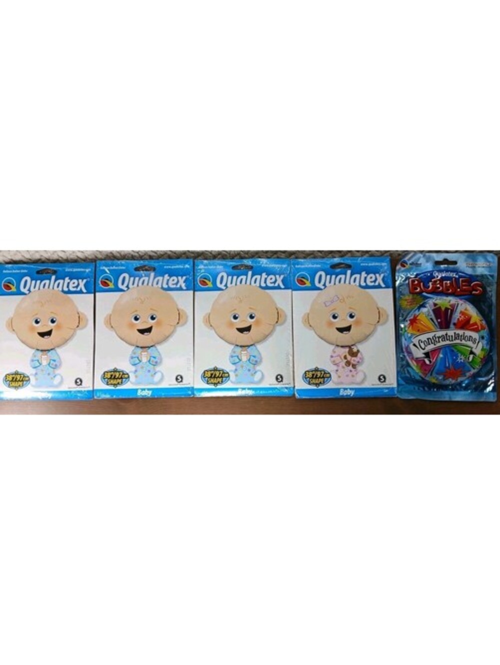 3 - Baby Boy Shaped 38โ XL & 1 Girl & 22" Bubble Mylar Balloon Baby Shower NEW